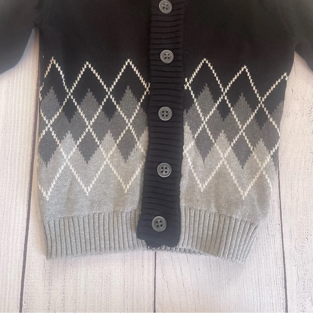 Gymboree All Dressed Up Black Argyle Sweater Size Small (5-6)
